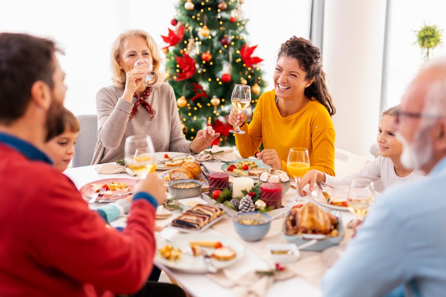 almoços e jantares em família no natal